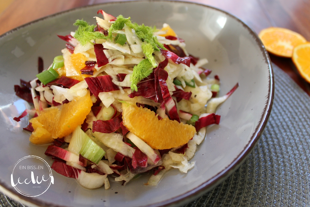 Radicchio-Salat mit Fenchel und Orange - einbissenlecker.de