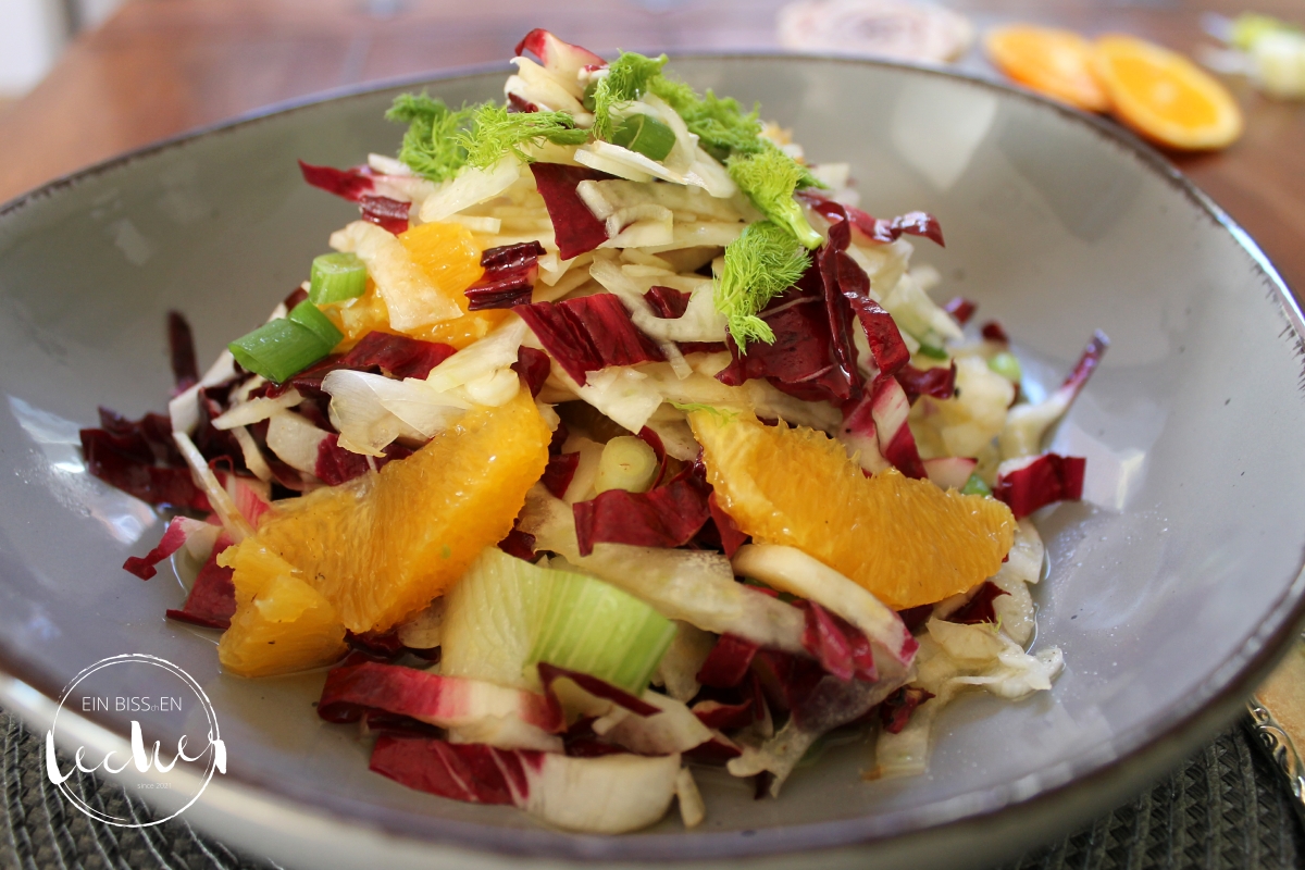 Radicchio-Salat mit Fenchel und Orange - einbissenlecker.de