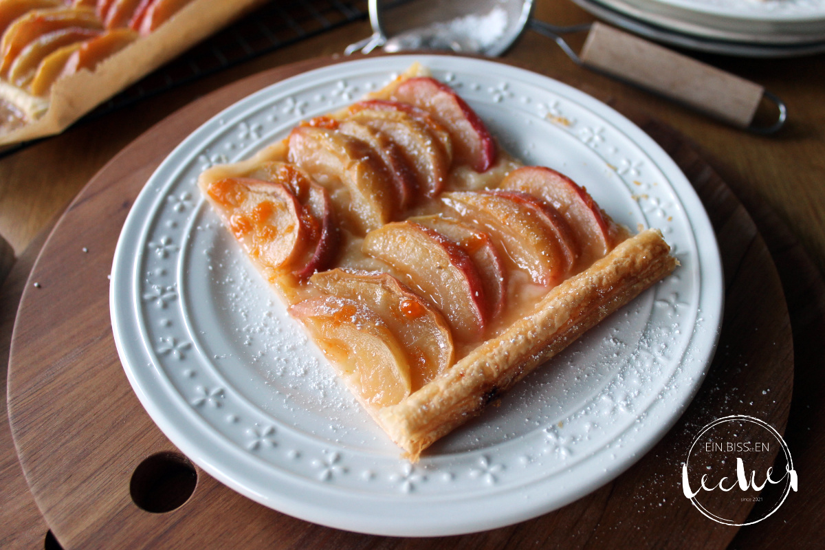 Apfel-Blätterteig-Tarte - ein Rezept von einbissenlecker.de