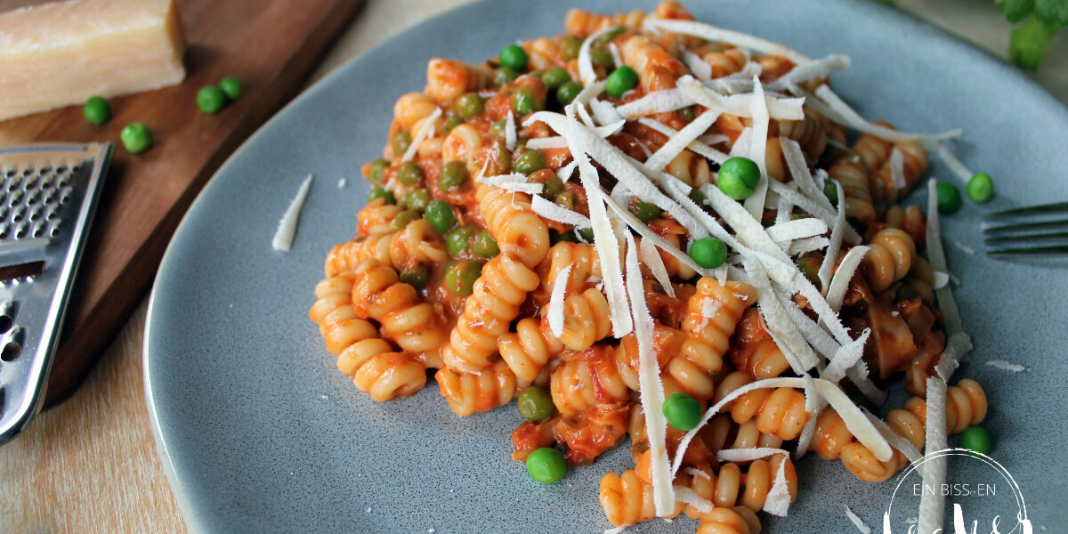 Erbsen-Schinken-Pasta - ein Rezept von einbissenlecker.de